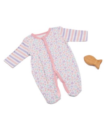 φορμάκι με ριγέ μανίκια και λουλουδάκια