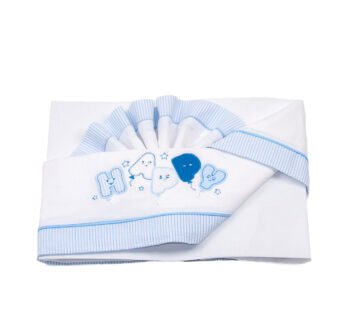 σεντονάκια λευκά με μπλε happy