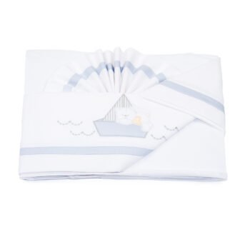 σεντονάκια λευκό γκρι με αρκουδάκια