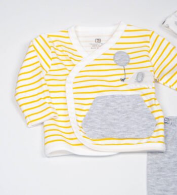 σετ τριών τεμαχίων κίτρινο ριγέ