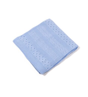 μπλε πλεκτή κουβερτούλα