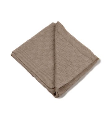 καφέ πλεκτή κουβερτούλα