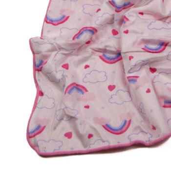 ροζ κουβερτούλα με ουράνιο τόξο