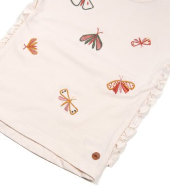 καλοκαιρινό λευκό μπλουζάκι για κορίτσι