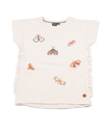 καλοκαιρινό λευκό μπλουζάκι για κορίτσι