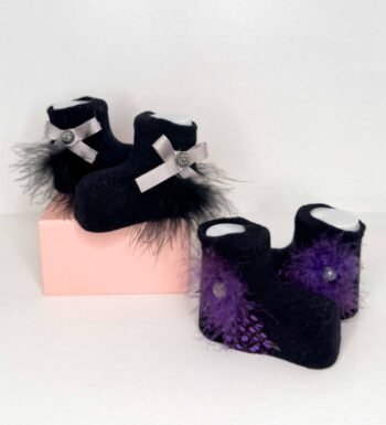 δυο ζευγάρια βρεφικά καλτσάκια για κορίτσι