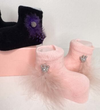 δυο ζευγάρια βρεφικά καλτσάκια για κορίτσι