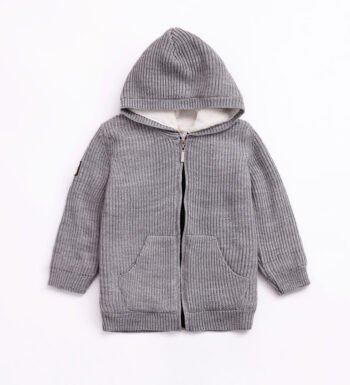 Γκρι ζακέτα με κουκούλα για αγόρι