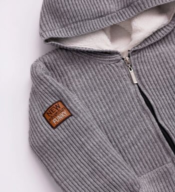 Γκρι ζακέτα με κουκούλα για αγόρι