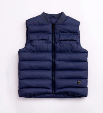 Αμάνικο σκούρο μπλε μπουφάν για αγόρι