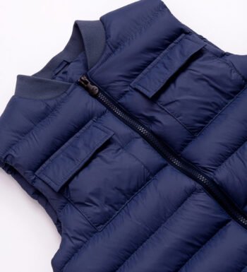 Αμάνικο σκούρο μπλε μπουφάν για αγόρι