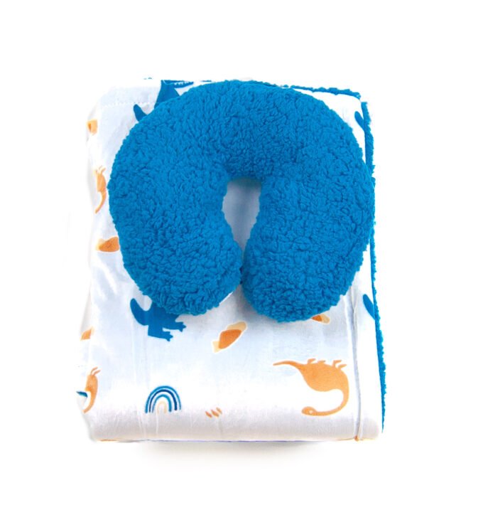 Fleece κουβερτούλα, διπλής όψης, με μαξιλαράκι