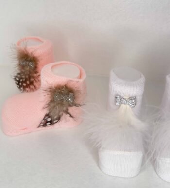 δυο ζευγάρια βρεφικά καλτσάκια για κορίτσι