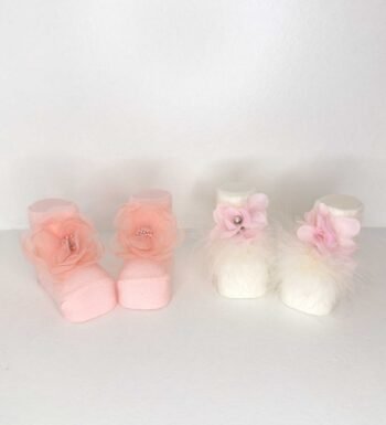 δυο ζευγάρια βρεφικά καλτσάκια για κορίτσι