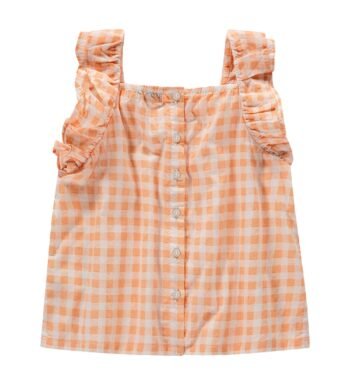 Καρό καλοκαιρινό μπλουζάκι με γιακά