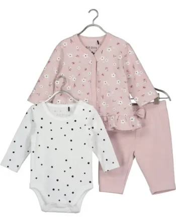 Βρεφικό σετ 3 τεμαχίων με λουλουδάκια