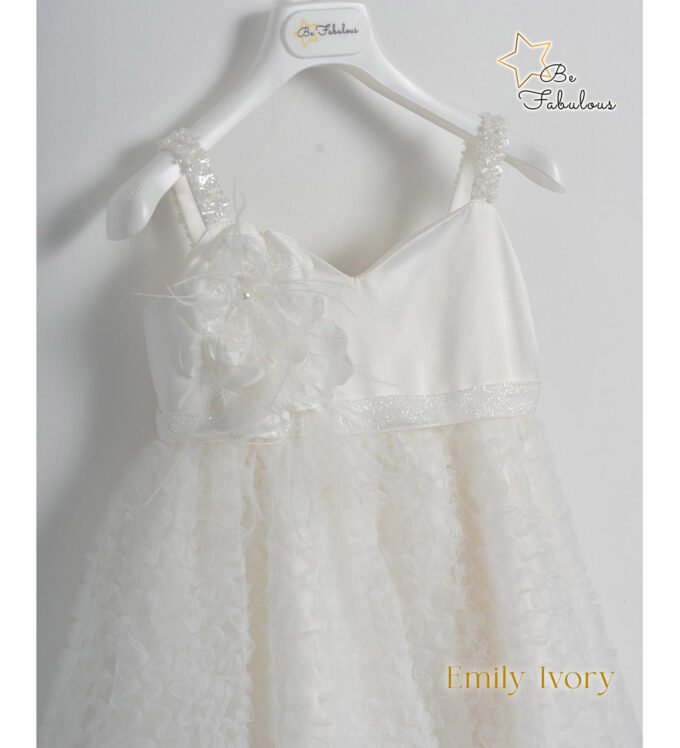 «EMILY» Βαπτιστικό Φόρεμα με αξεσουάρ για τα μαλλιά