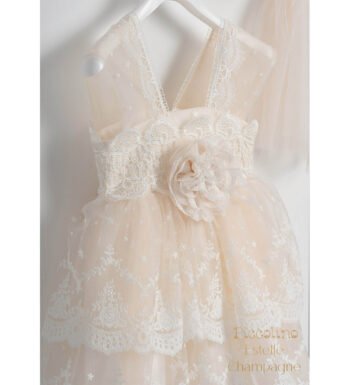 «ESTELLE» Βαπτιστικό Φόρεμα με αξεσουάρ για τα μαλλιά