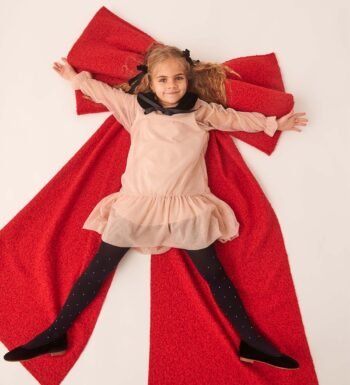 Μπεζ φόρεμα με τούλι και γιακά