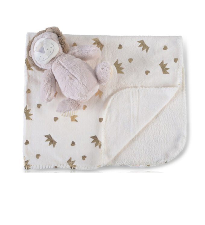 Fleece κουβερτούλα αγκαλιάς με αρκουδάκι συντροφιάς