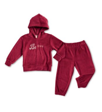 Παιδική φόρμα φούτερ βελουτέ για κορίτσι