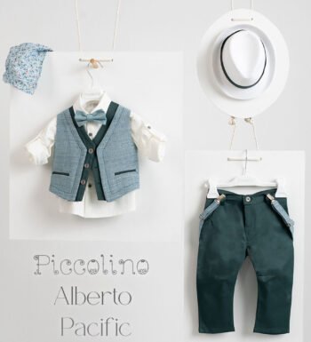 «ALBERTO» Βαπτιστικό κοστούμι με αξεσουάρ για το κεφάλι