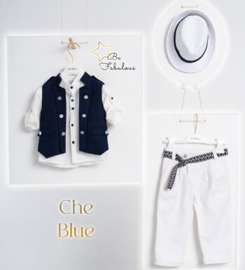 «CHE» Βαπτιστικό κοστούμι με αξεσουάρ για το κεφάλι