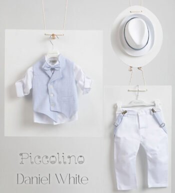 «DANIEL» Βαπτιστικό κοστούμι με αξεσουάρ για το κεφάλι