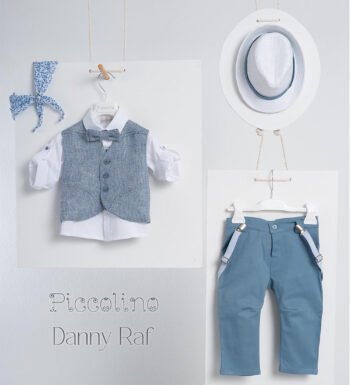 «DANNY» Βαπτιστικό κοστούμι με αξεσουάρ για το κεφάλι