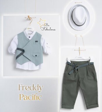 «FREDDY» Βαπτιστικό κοστούμι με αξεσουάρ για το κεφάλι