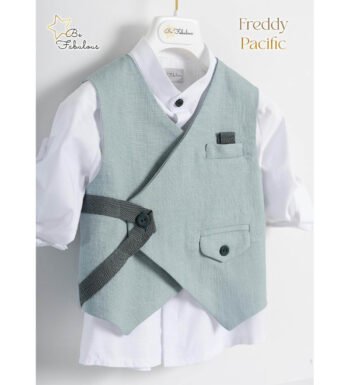 «FREDDY» Βαπτιστικό κοστούμι με αξεσουάρ για το κεφάλι