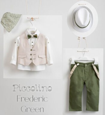 «FREDERIC» Βαπτιστικό κοστούμι με αξεσουάρ για το κεφάλι