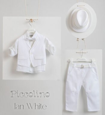 «IAN» Βαπτιστικό κοστούμι με αξεσουάρ για το κεφάλι