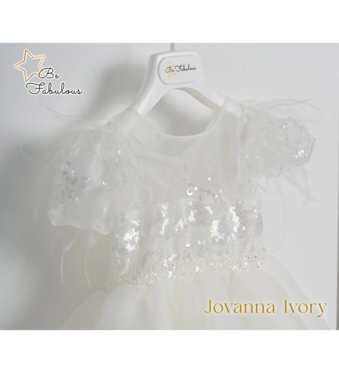 «JOVANNA» Βαπτιστικό Φόρεμα με αξεσουάρ για τα μαλλιά