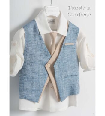 «SILVIO» Βαπτιστικό κοστούμι με αξεσουάρ για το κεφάλι