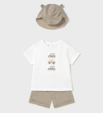 Μακό σετ για αγόρι με ασορτί καπέλο