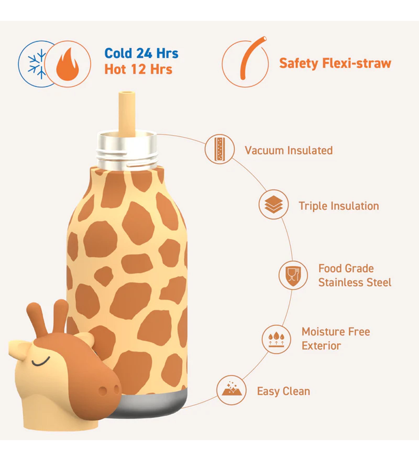 "Asobu" Παιδικό παγούρι θερμός η κολλητή μου η καμηλοπάρδαλη