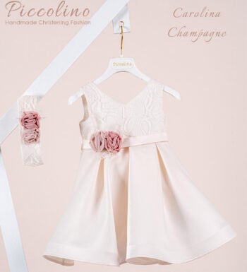 «CAROLINA» Βαπτιστικό Φόρεμα με αξεσουάρ για τα μαλλιά