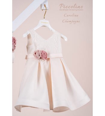 «CAROLINA» Βαπτιστικό Φόρεμα με αξεσουάρ για τα μαλλιά