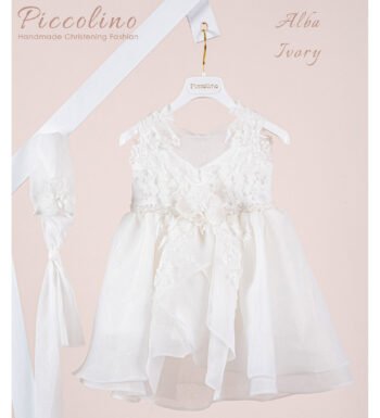 «ALBA» Βαπτιστικό Φόρεμα με αξεσουάρ για τα μαλλιά