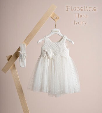 «THEA» Βαπτιστικό Φόρεμα με αξεσουάρ για τα μαλλιά