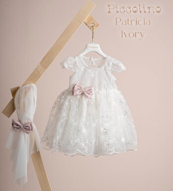«PATRCIA» Βαπτιστικό Φόρεμα με αξεσουάρ για τα μαλλιά
