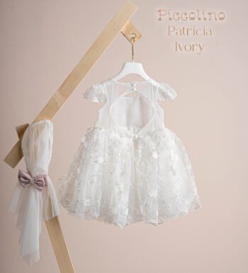 «PATRCIA» Βαπτιστικό Φόρεμα με αξεσουάρ για τα μαλλιά