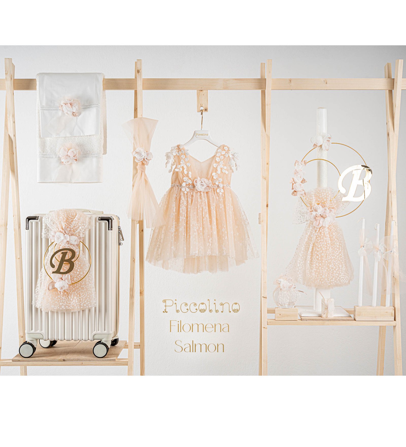 «FILOMENA» Βαπτιστικό Φόρεμα με αξεσουάρ για τα μαλλιά - Image 6