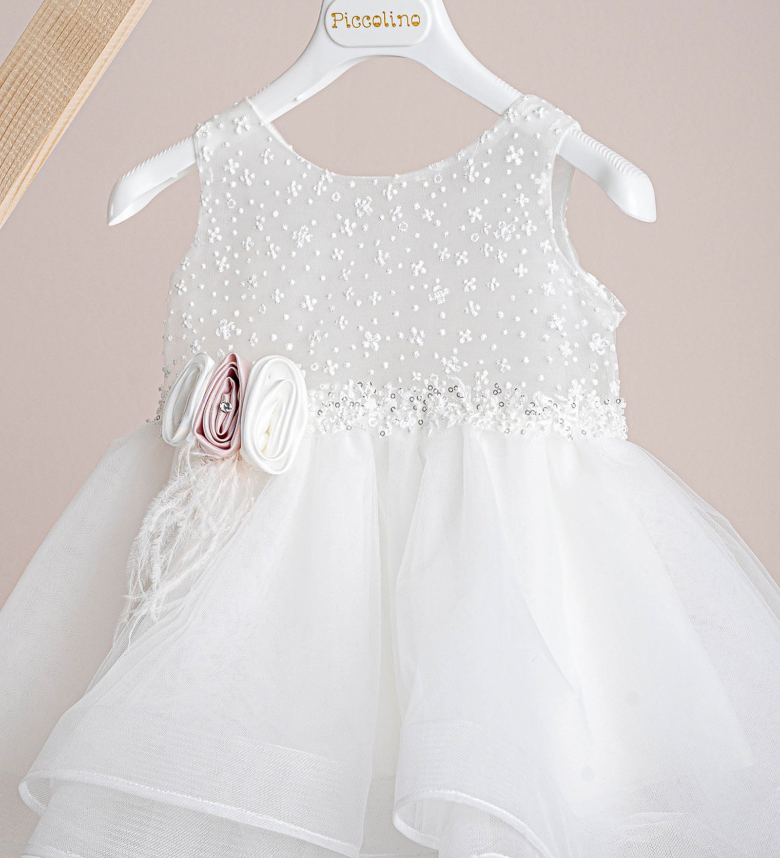 «SAMANTHA» Βαπτιστικό Φόρεμα με αξεσουάρ για τα μαλλιά