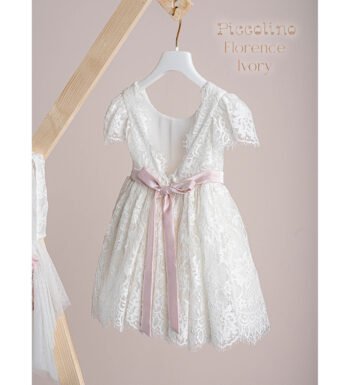 «FLORENCE» Βαπτιστικό Φόρεμα με αξεσουάρ για τα μαλλιά